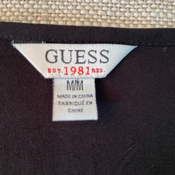 Guess Black Long Sleeve Lace Lightweight Casual Blouse Top- Sz-M - Picture 10 of 16
